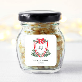 kerstkam | Whimsical vakantie bruiloft Vierkante Sticker