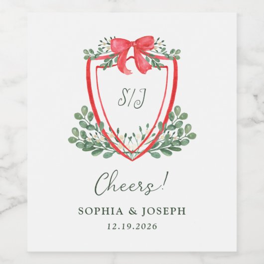 kerstkam | Whimsical vakantie bruiloft Wijn Etiket (Enkel label)