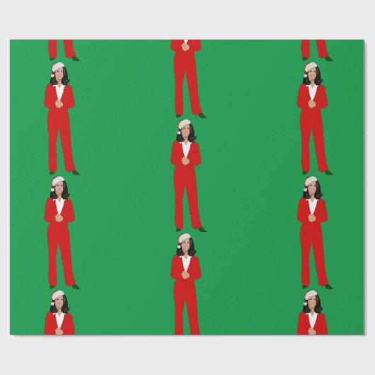 kerstkamala harris santa claus cadeaupapier (Vlak)