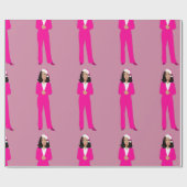 kerstkamala harris santa claus roze cadeaupapier (Vlak)