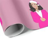 kerstkamala harris santa claus roze cadeaupapier (Rol Hoek)