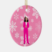 kerstkamala harris santa ijzroze keramisch ornament (Rechts)