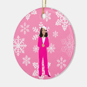 kerstkamala harris santa ijzroze keramisch ornament (Links)