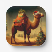 Kerstkameel 1 papieren bordje (Voorkant)
