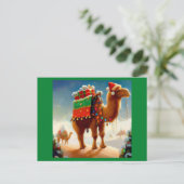 Kerstkameel 2 feestdagenkaart (Staand voorkant)