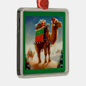 Kerstkameel 2 metalen ornament (Rechts)