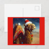 Kerstkameel 3 feestdagenkaart (Voorkant / Achterkant)