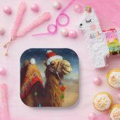 Kerstkameel 3 papieren bordje (Feest)