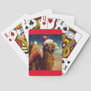 Kerstkameel (3) pokerkaarten