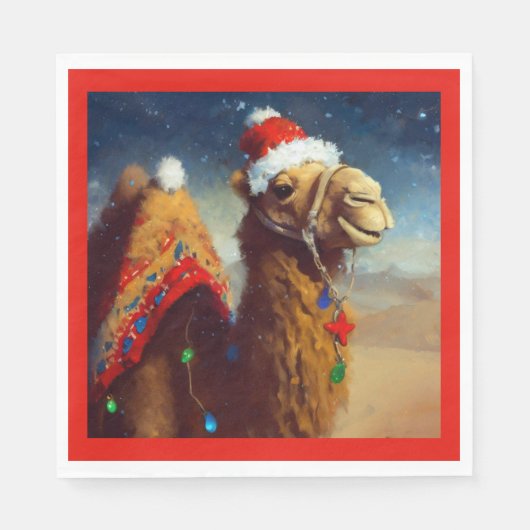 Kerstkameel 3 servet (Voorkant)