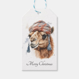 Kerstkameel, aanpasbaar cadeaulabel