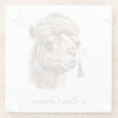 Kerstkameel, aanpasbaar glazen onderzetter (Achterkant)