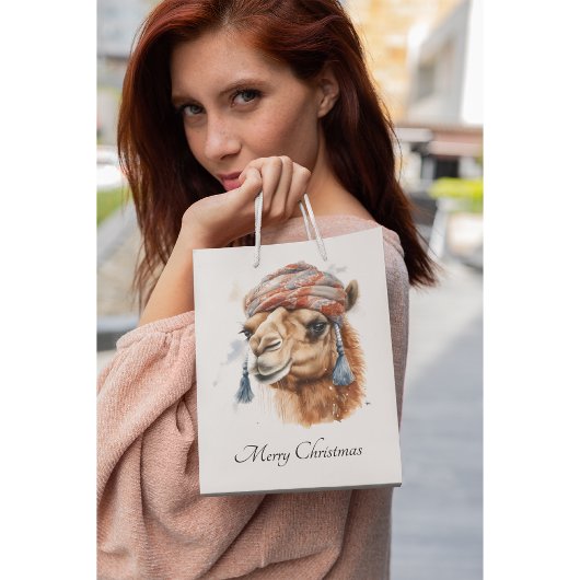 Kerstkameel, aanpasbaar medium cadeauzakje