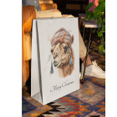 Kerstkameel, aanpasbaar medium cadeauzakje