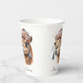 Kerstkameel, aanpasbaar papieren bekers (Rechts)