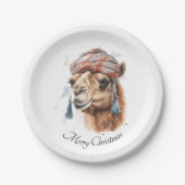 Kerstkameel, aanpasbaar papieren bordje (Voorkant)