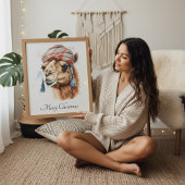 Kerstkameel, aanpasbaar poster