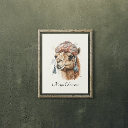 Kerstkameel, aanpasbaar poster