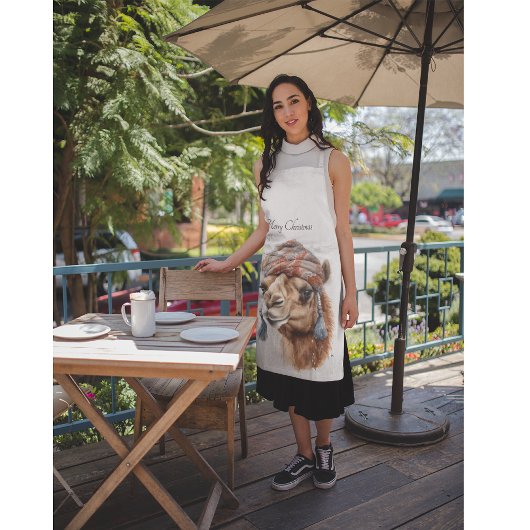 Kerstkameel, aanpasbaar schort