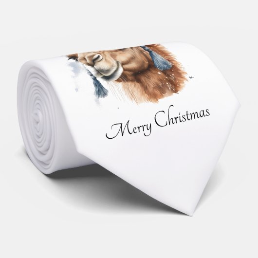 Kerstkameel, aanpasbaar stropdas (Opgerold)