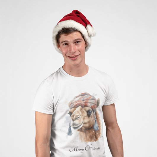 Kerstkameel, aanpasbaar t-shirt