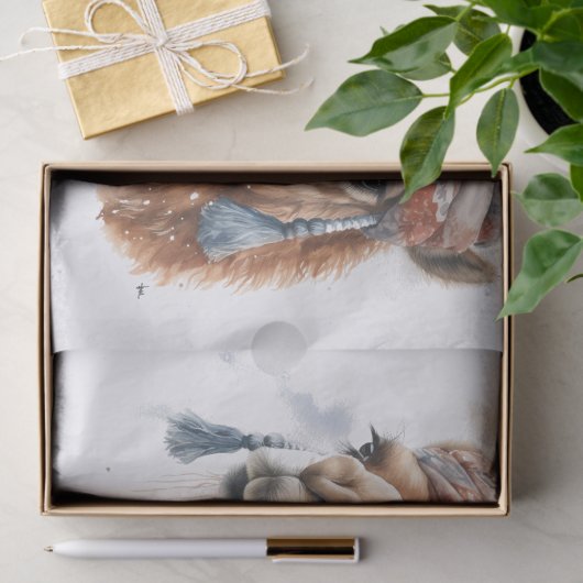 Kerstkameel, aanpasbaar tissuepapier (Geschenk)