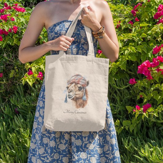 Kerstkameel, aanpasbaar tote bag