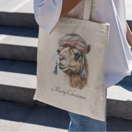 Kerstkameel, aanpasbaar tote bag
