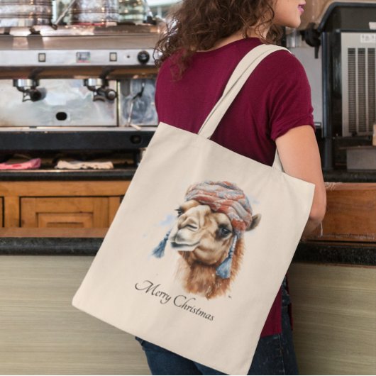 Kerstkameel, aanpasbaar tote bag