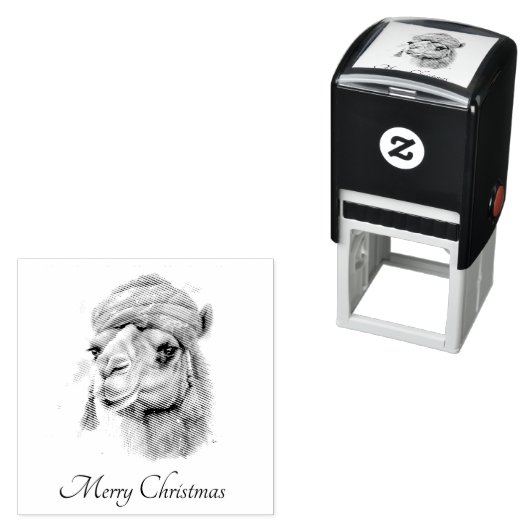 Kerstkameel, aanpasbaar zelfinktende stempel (In situ)