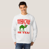 Kerstkameel in Santa hat Sweater T-shirt (Voorkant volledig)