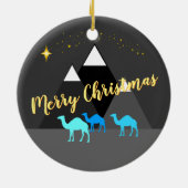 kerstkamelen keramisch ornament (Achterkant)