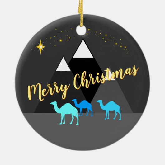 kerstkamelen keramisch ornament (Achterkant)