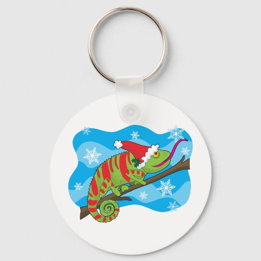 Kerstkameleon Sleutelhanger (Voorkant)
