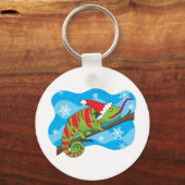 Kerstkameleon Sleutelhanger (Voorkant)