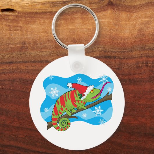 Kerstkameleon Sleutelhanger (Voorkant)