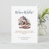 Kerstkamp Fire Mountain Outdoor Adventure Art Feestdagenkaart (Staand voorkant)