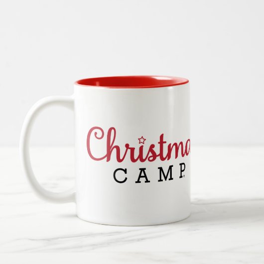 Kerstkamp Mok rood en wit (Links)