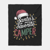 Kerstkamp Santa's Favoriete Kampeerder Cadeau Fleece Deken (Voorkant)