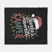 Kerstkamp Santa's Favoriete Kampeerder Cadeau Fleece Deken (Voorkant (Horizontaal))