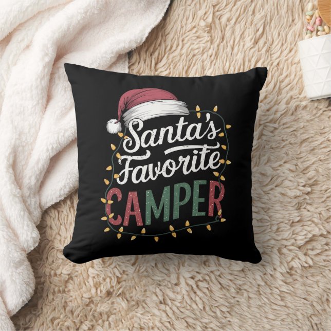 Kerstkamp Santa's Favoriete Kampeerder Cadeau Kussen (Deken)