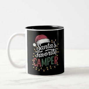 Kerstkamp Santa's Favoriete Kampeerder Cadeau Tweekleurige Koffiemok