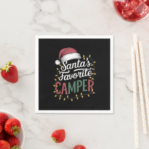 Kerstkamp Santa's Favoriete Kampeerder Geschenk Servet