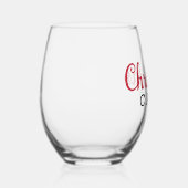 Kerstkampbril | De beste kerstbril! Wijnglas Zonder Voet (Rechts)