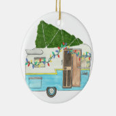  kerstkampeertrailer keramisch ornament (Rechts)