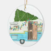  kerstkampeertrailer keramisch ornament (Links)
