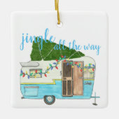  kerstkampeertrailer keramisch ornament (Voorkant)