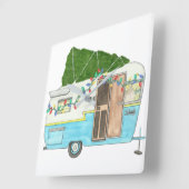  kerstkampeertrailer vierkante klok (Hoek)