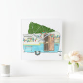  kerstkampeertrailer vierkante klok (Huis)