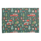 Kerstkamperen in rustieke stijl kussensloop (Voorkant-Rechts)